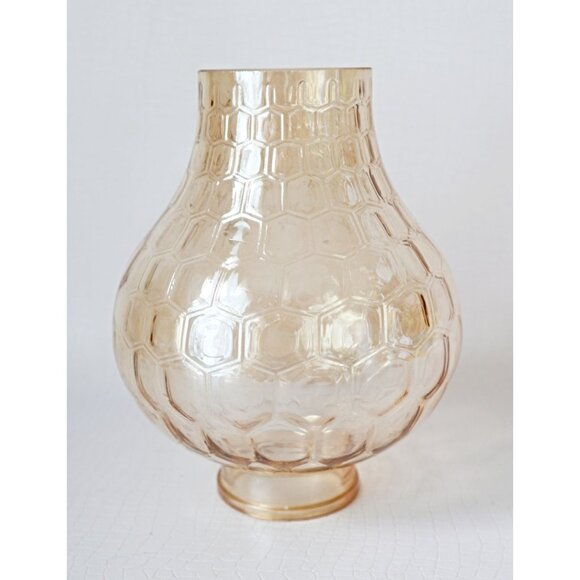 Vintage Glass Chimney Lamp Shade Beehive Pattern - Picture 1 of 5